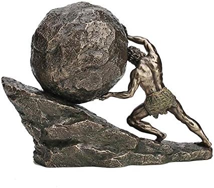 Veronese Design 8 1/8 Inch Sisyphus and The Eternal Boulder Cold Cast Resin Bronze Finish Statue Home Decor