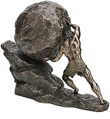 Veronese Design 8 1/8 Inch Sisyphus and The Eternal Boulder Cold Cast Resin Bronze Finish Statue Home Decor