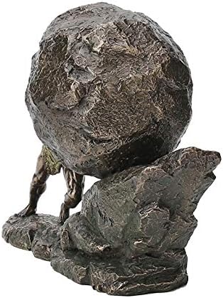 Veronese Design 8 1/8 Inch Sisyphus and The Eternal Boulder Cold Cast Resin Bronze Finish Statue Home Decor