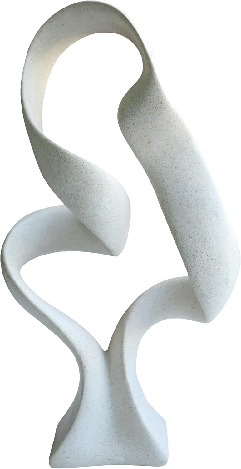 13'' Abstract Rock Decorative Sculpture Ornament, Sandstone Statue Decor for Living Room, Modern Resin Stone Sculpture,Coffee Table Decoration,Gifts for Good Luck, Health, Strength,Black