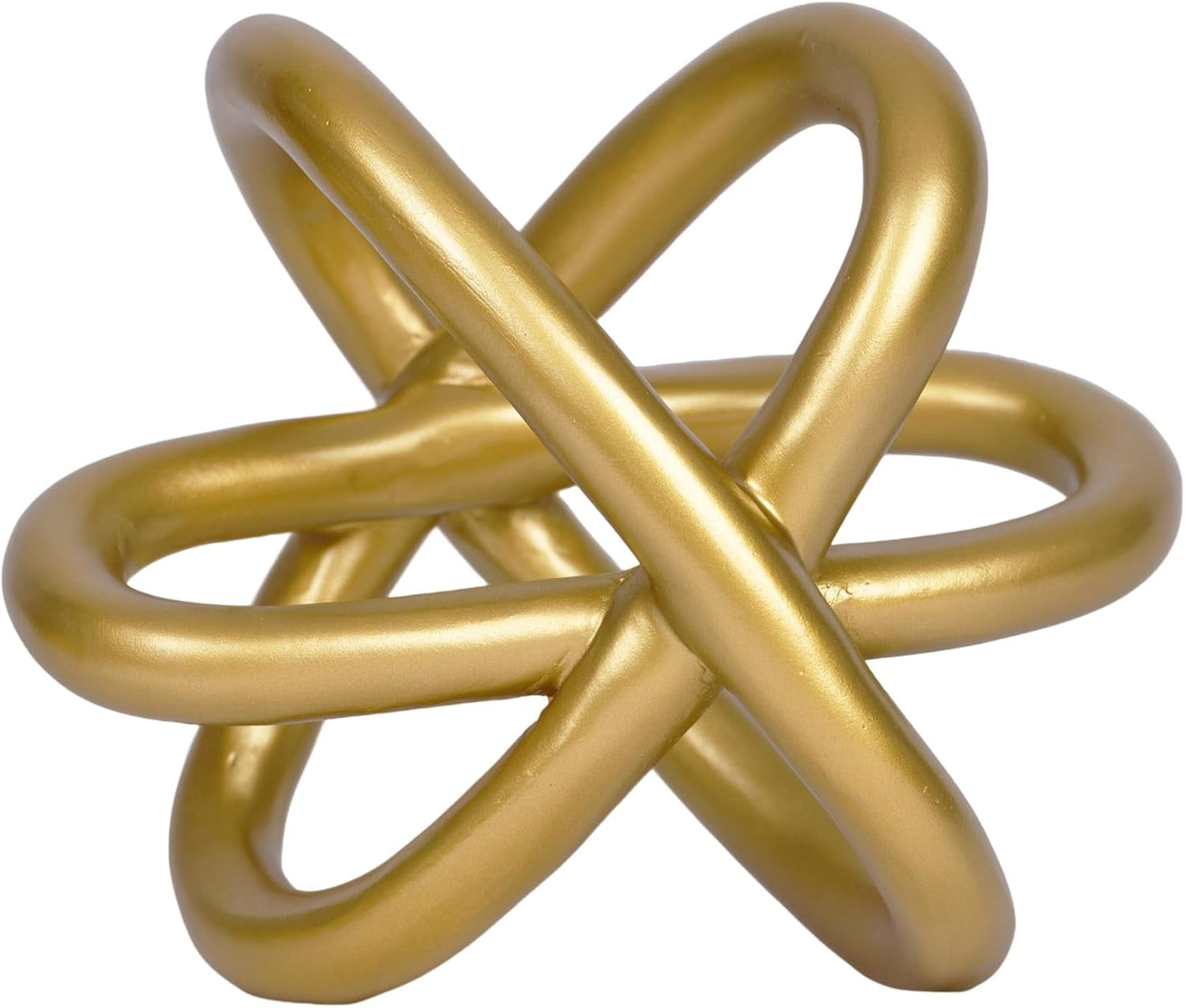 Modern Geometric Round Sculpture Gold Knot Statue Decor Tabletop Sculpture and Figurines Round Decorative Ornaments Knick Knacks Home Decor for Shelves Coffee Table Bookshelf Decoration Gifts