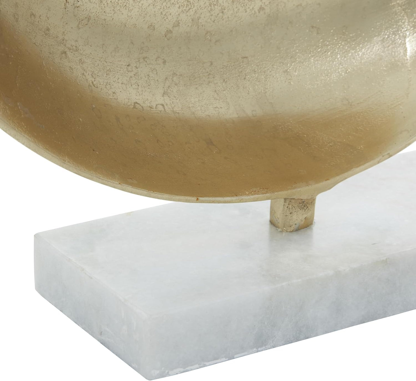 Deco 79 Aluminum Metal Geometric Decorative Sculpture Home Decor Statue with Marble Base, Accent Figurine 15" x 4" x 17", Gold