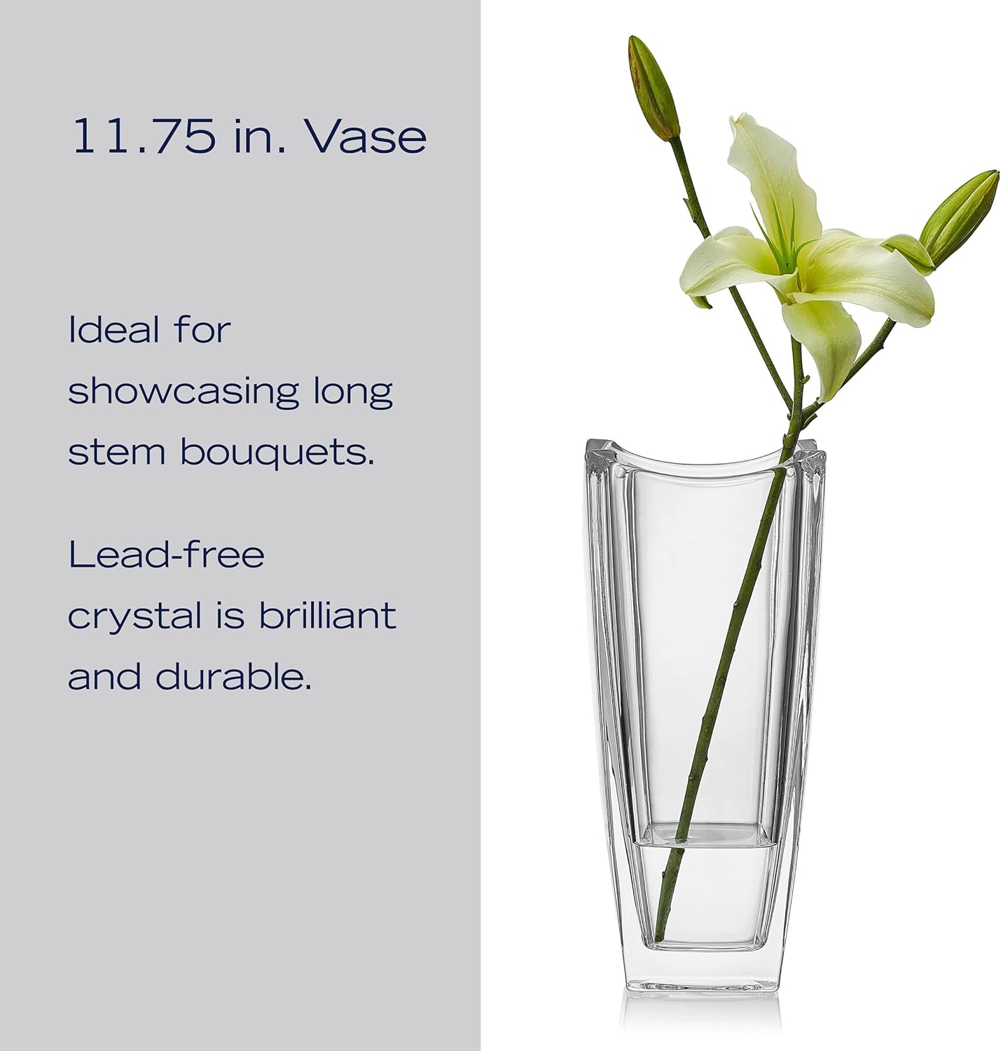 Mikasa Baron Crystal Vase, 11.75 Inch