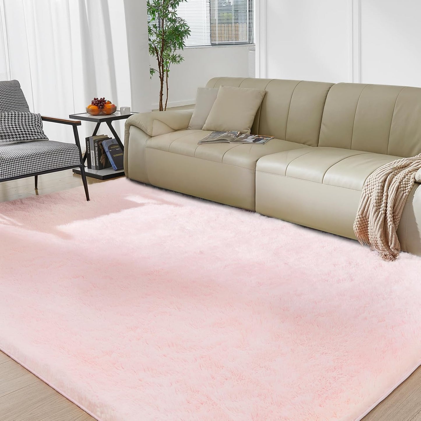5X8 Ultra Soft Rug for Living Room, 5X8 Fluffy Shag Area Rug for Bedroom, Modern Shaggy Carpets Fuzzy Rug for Teens Dorm Nursery Home Decor Aesthetic, Upgrade Anti-Skid Durable, Grey