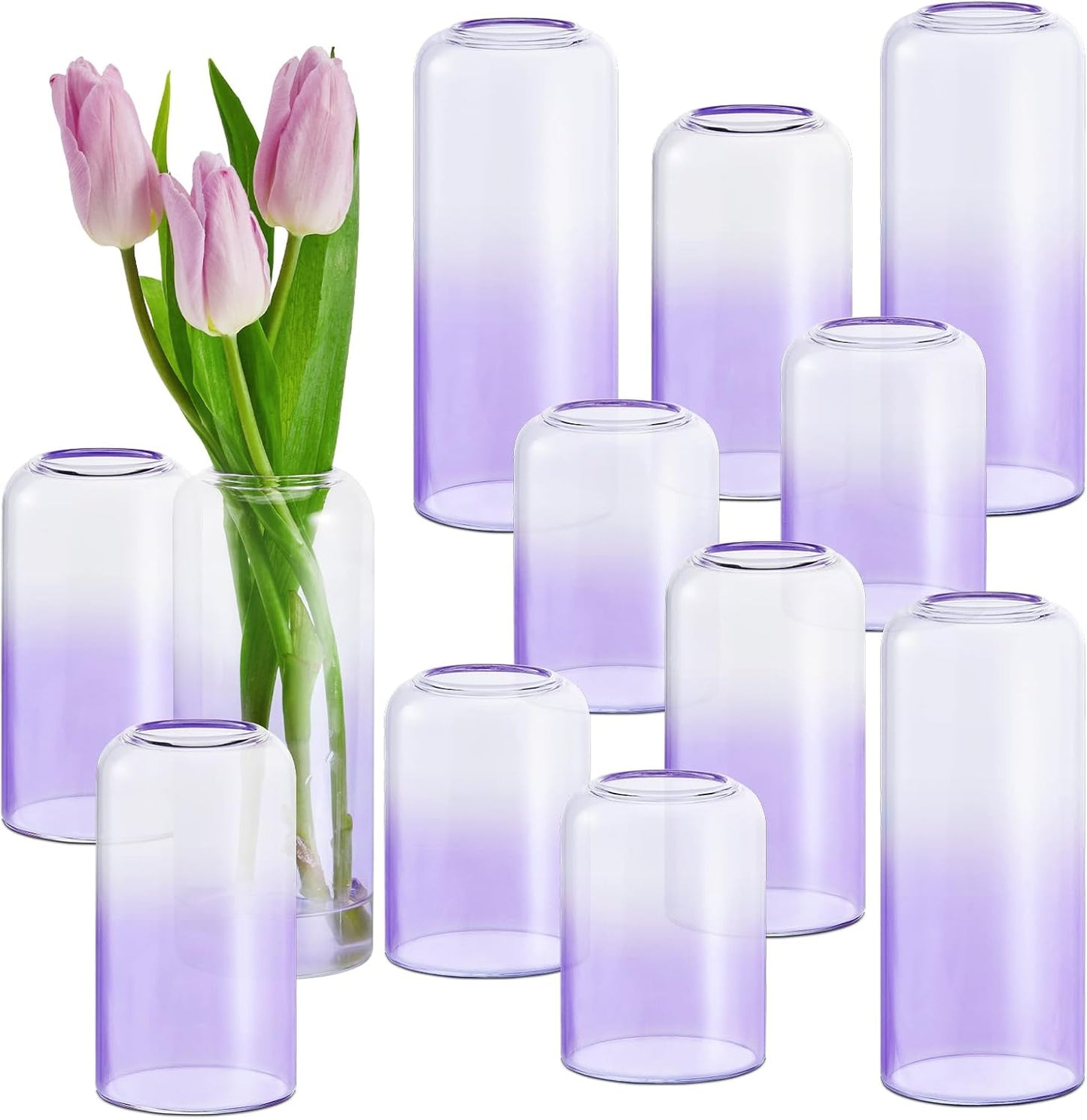 Glass Bud Vases Set of 24, Clear Flower Vase for Centerpieces, Small Vases for Flowers, Decor Centerpiece for Bathroom, Decorative Vases for House Warming