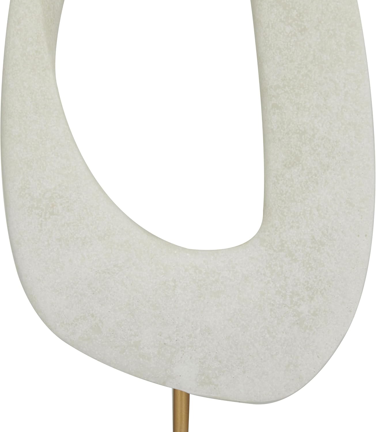 Deco 79 Polystone Abstract Decorative Sculpture Cut-Out Home Decor Statue with Marble Stand, Accent Figurine 7" x 3" x 20", White