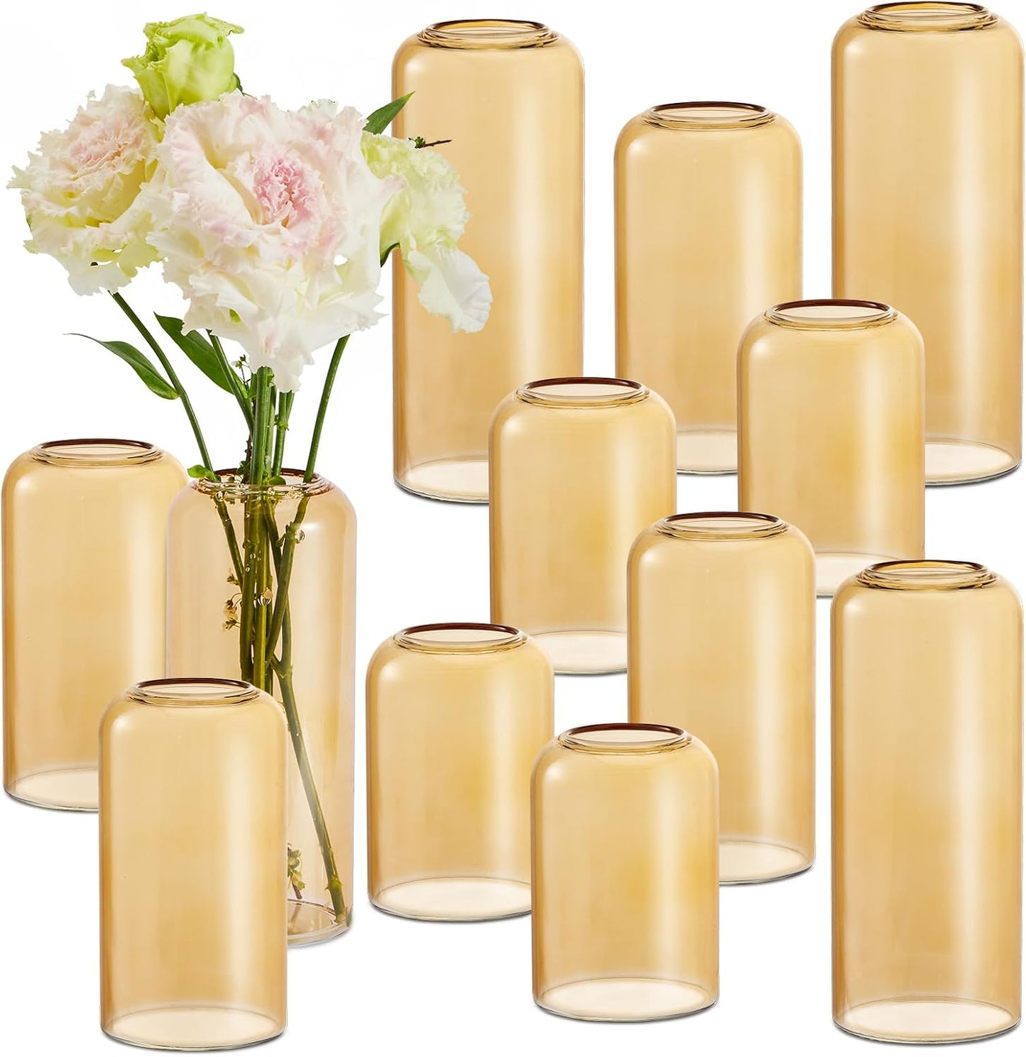 Glass Bud Vases Set of 24, Clear Flower Vase for Centerpieces, Small Vases for Flowers, Decor Centerpiece for Bathroom, Decorative Vases for House Warming