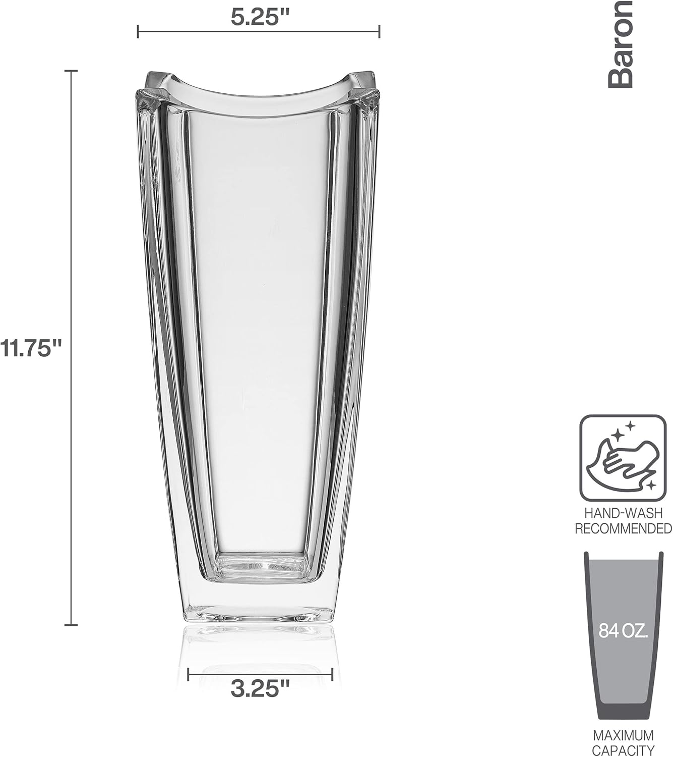 Mikasa Baron Crystal Vase, 11.75 Inch