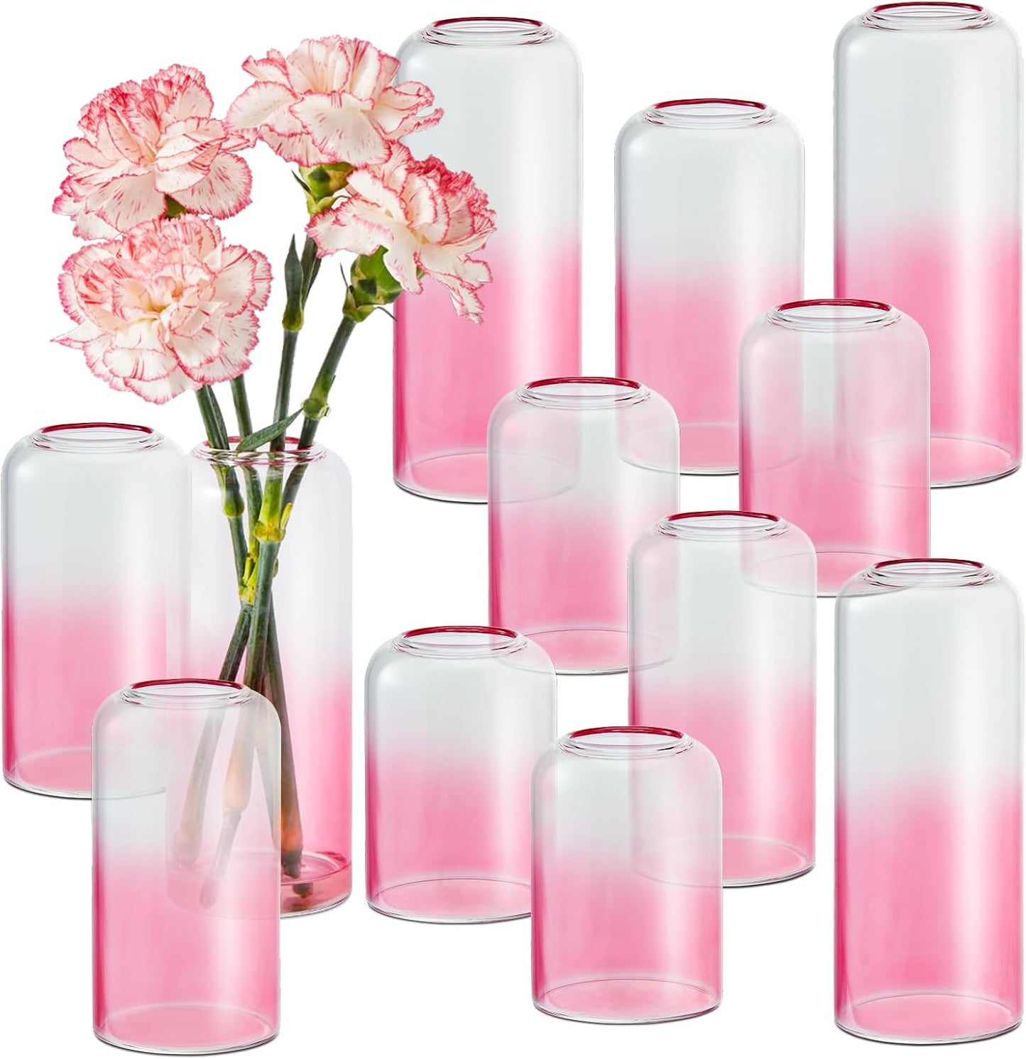 Glass Bud Vases Set of 24, Clear Flower Vase for Centerpieces, Small Vases for Flowers, Decor Centerpiece for Bathroom, Decorative Vases for House Warming