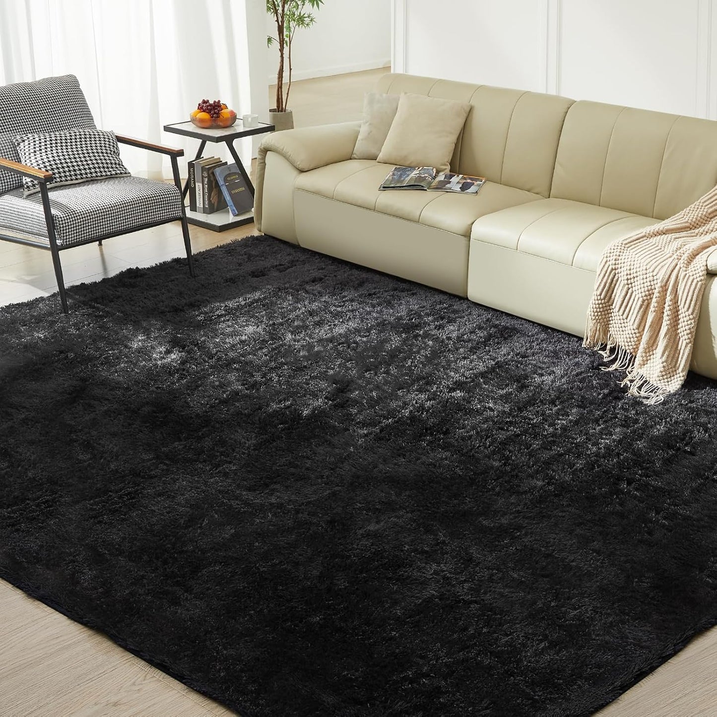 5X8 Ultra Soft Rug for Living Room, 5X8 Fluffy Shag Area Rug for Bedroom, Modern Shaggy Carpets Fuzzy Rug for Teens Dorm Nursery Home Decor Aesthetic, Upgrade Anti-Skid Durable, Grey