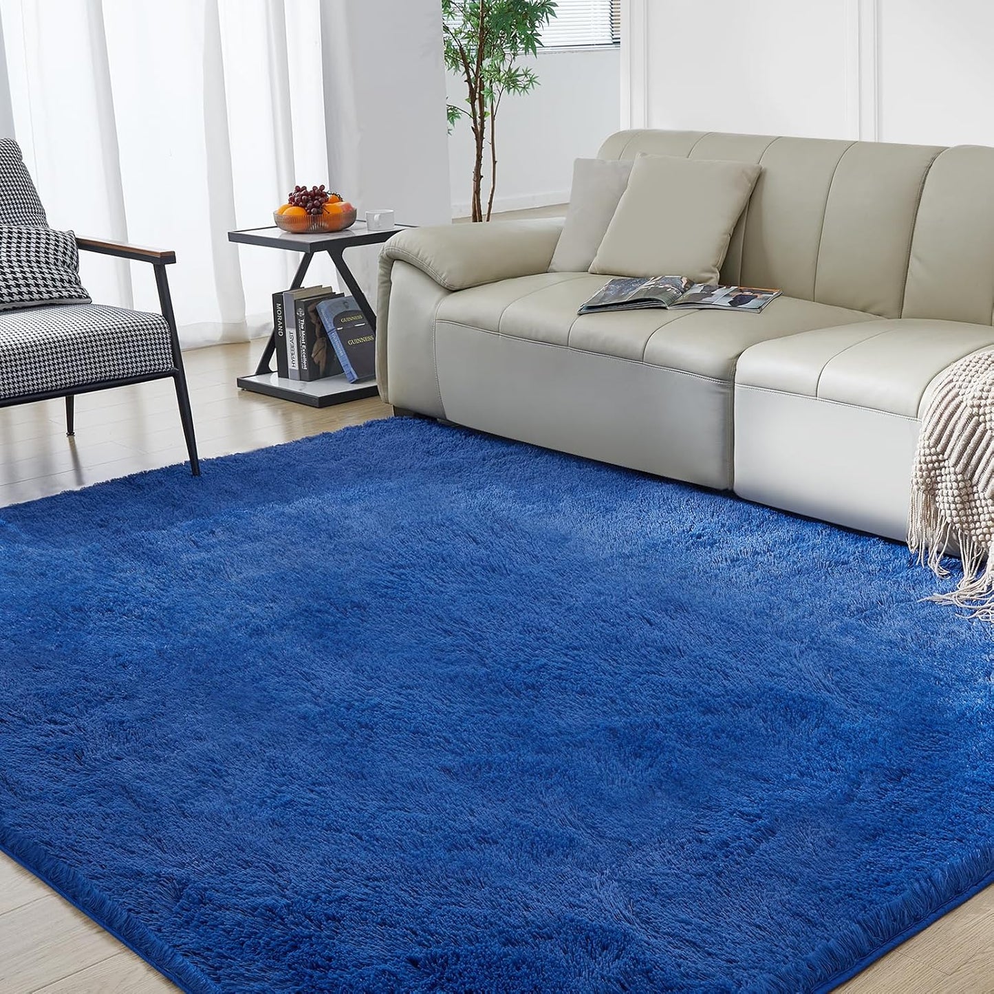 5X8 Ultra Soft Rug for Living Room, 5X8 Fluffy Shag Area Rug for Bedroom, Modern Shaggy Carpets Fuzzy Rug for Teens Dorm Nursery Home Decor Aesthetic, Upgrade Anti-Skid Durable, Grey