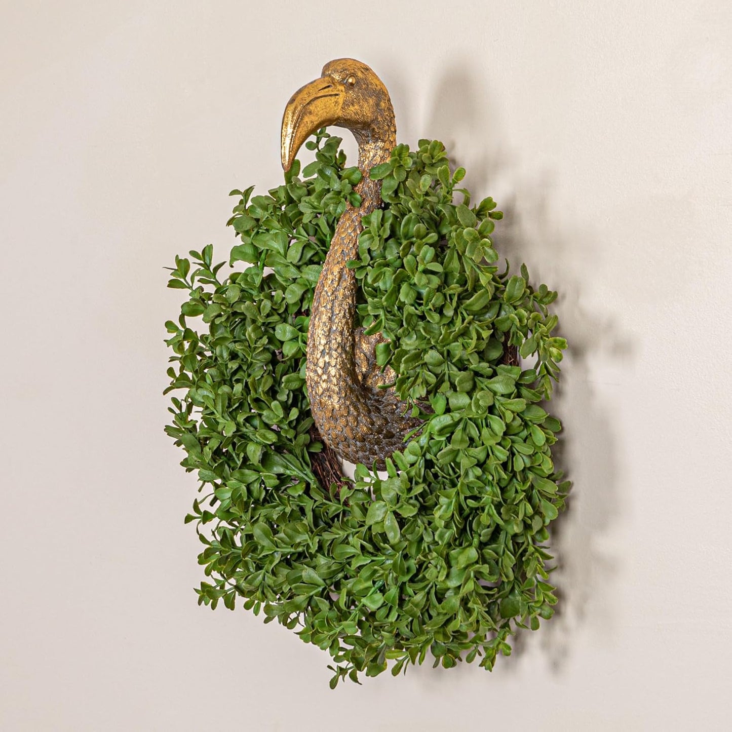 Creative Co-Op Decorative Resin Bird Head Wall Decor, Gold