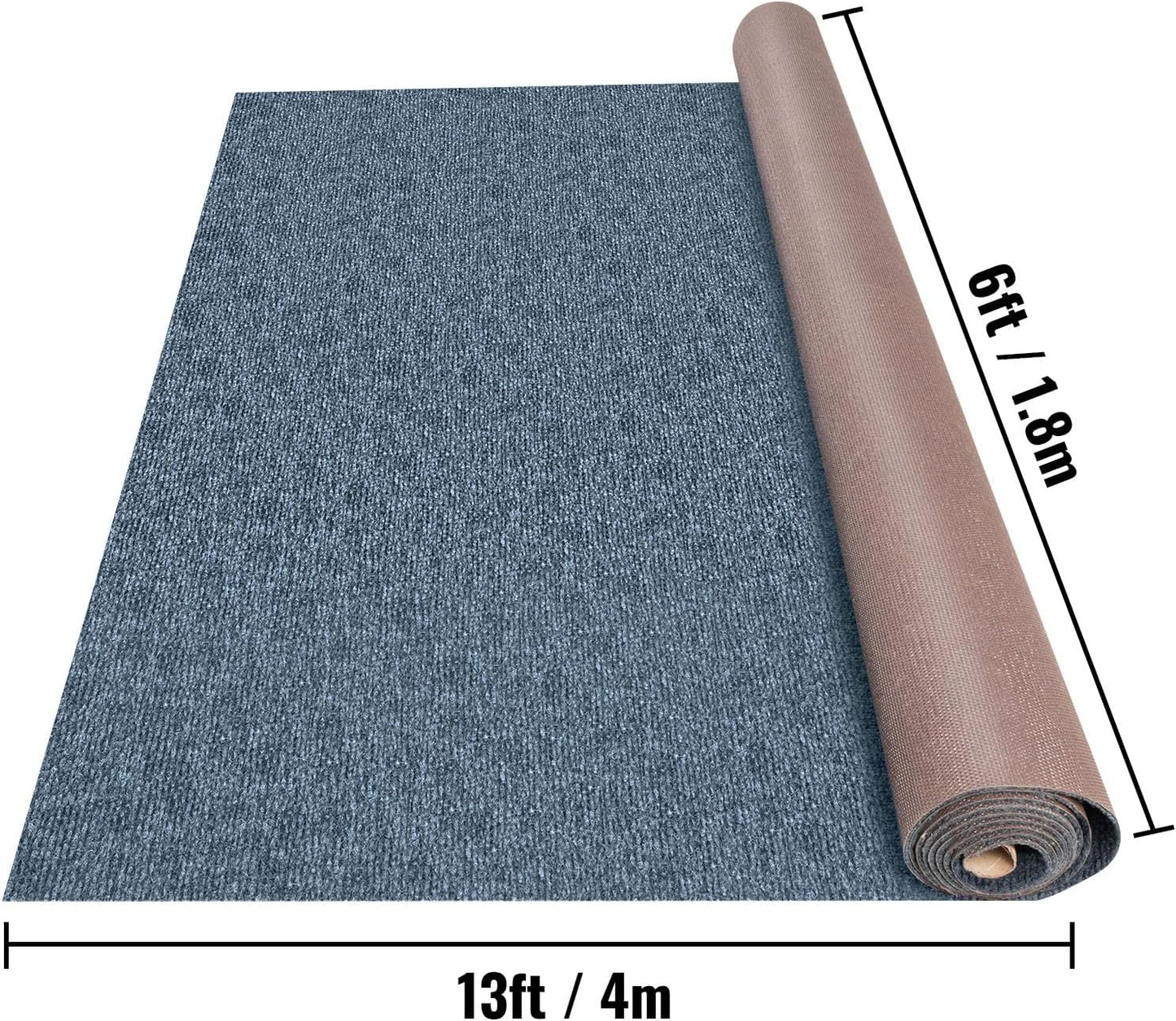 Happybuy 6 ft x 13 ft Grey Marine Carpet for Boats Waterproof - 0.18" Thick Indoor Outdoor Rug Carpet Roll for Home Patio Porch Deck