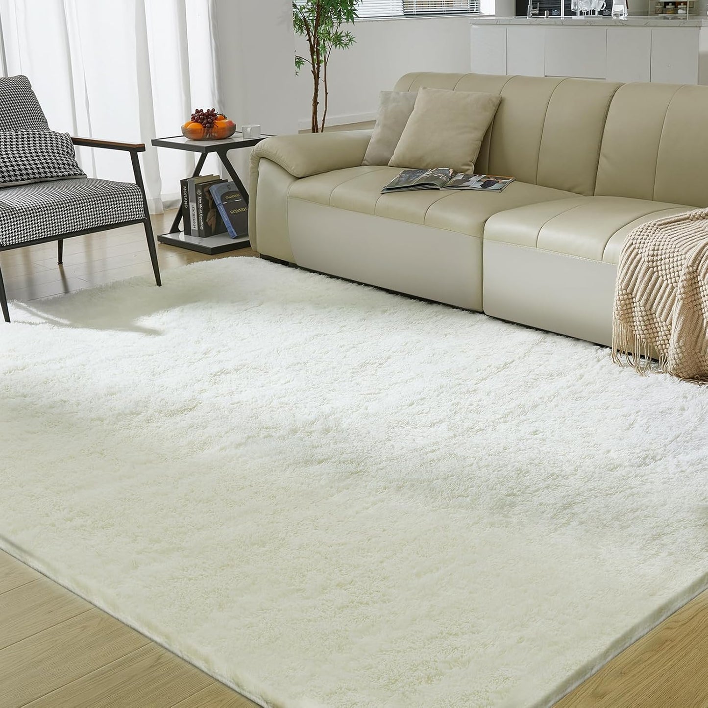 5X8 Ultra Soft Rug for Living Room, 5X8 Fluffy Shag Area Rug for Bedroom, Modern Shaggy Carpets Fuzzy Rug for Teens Dorm Nursery Home Decor Aesthetic, Upgrade Anti-Skid Durable, Grey