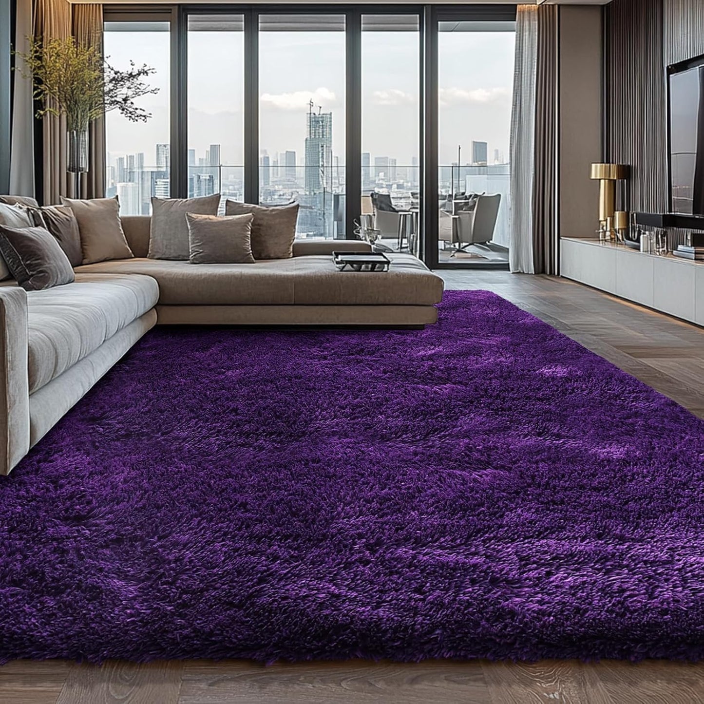 Shag Area Rugs for Bedroom Living Room,4X6 Ultra Soft Fluffy Area Rugs for Dorm, Indoor Carpet Nursery Rugs for Kids Room Home Decor,Tie-Dye Grey
