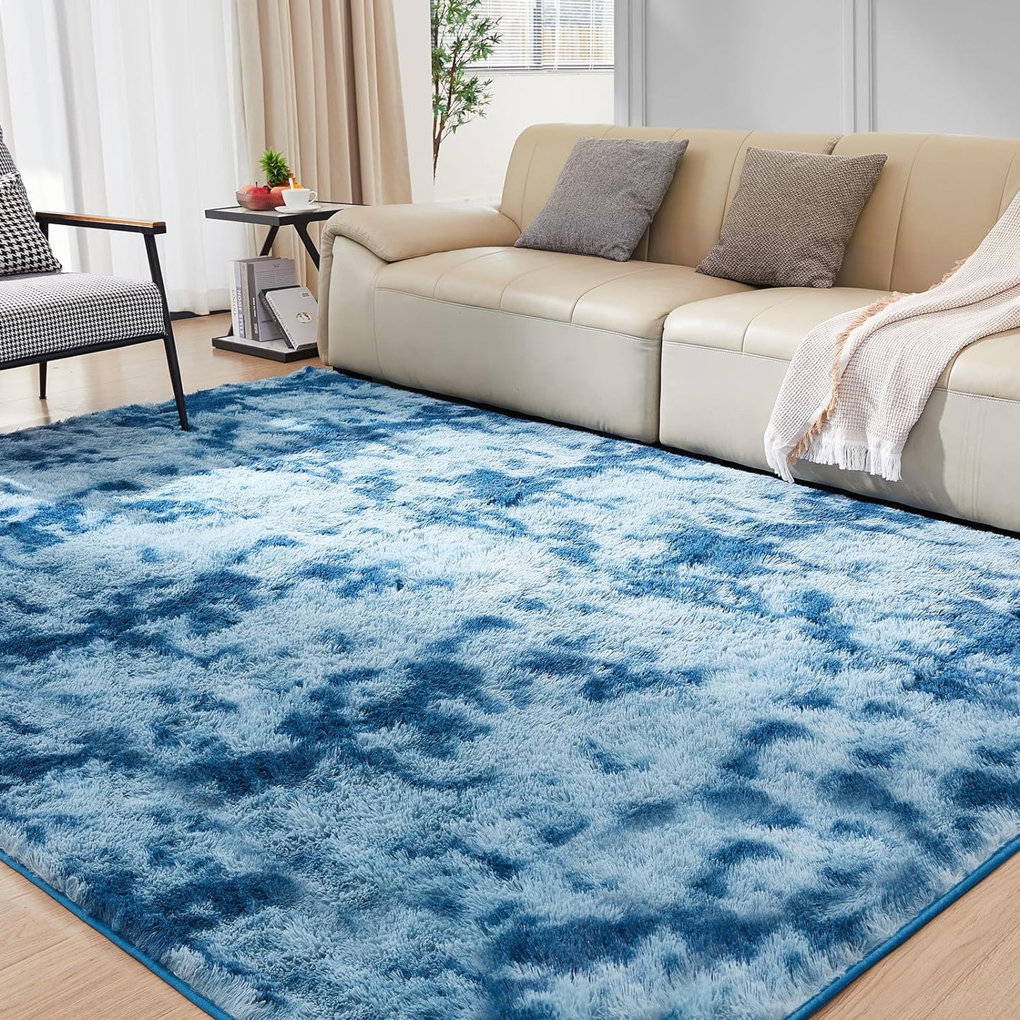 5X8 Ultra Soft Rug for Living Room, 5X8 Fluffy Shag Area Rug for Bedroom, Modern Shaggy Carpets Fuzzy Rug for Teens Dorm Nursery Home Decor Aesthetic, Upgrade Anti-Skid Durable, Grey