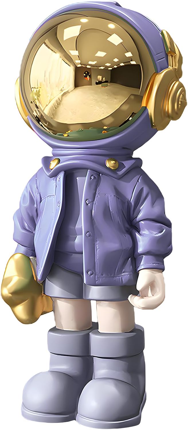 Dosker Astronaut Statues Spaceman Sculpture Polyresin Arts Gifts Gold Figurine Ornament Room Decor for Men,Home and Crafts Desktop Accessories Tabletop Decoration, Living Room, Office, Bookshelf