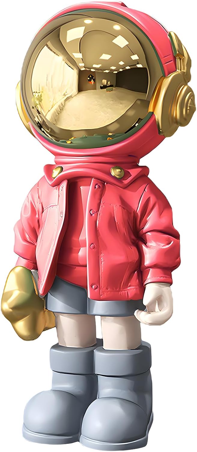 Dosker Astronaut Statues Spaceman Sculpture Polyresin Arts Gifts Gold Figurine Ornament Room Decor for Men,Home and Crafts Desktop Accessories Tabletop Decoration, Living Room, Office, Bookshelf