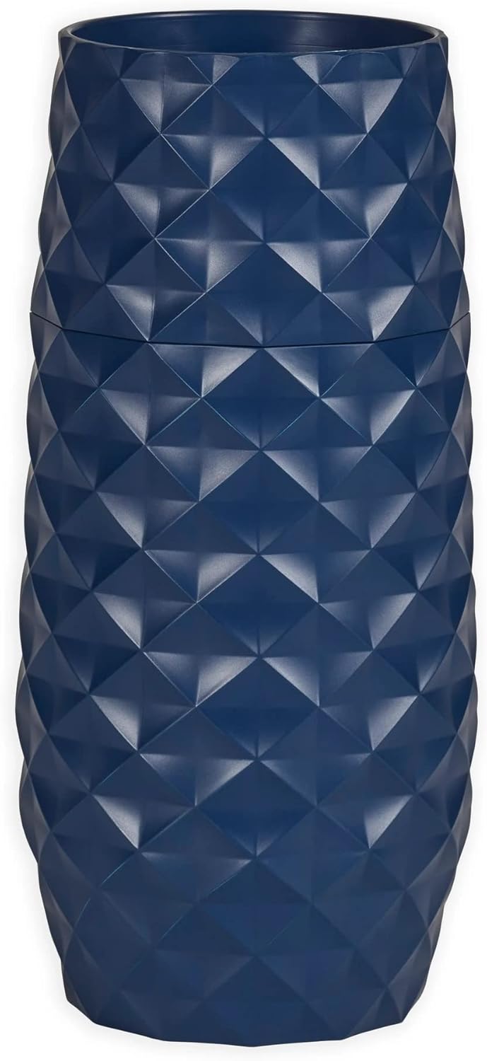 The Amaranth Vase - Unique Design for Easy Water Draining and Stem Access - Impact Resistant Plastic and Marble Blend - The Smart Vase for Floral Arrangements (White)