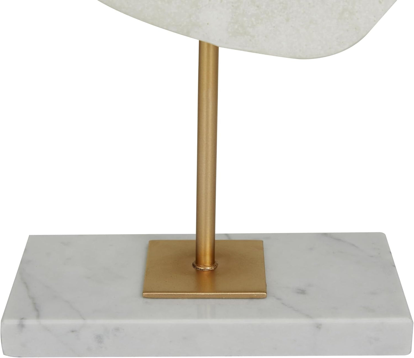 Deco 79 Polystone Abstract Decorative Sculpture Cut-Out Home Decor Statue with Marble Stand, Accent Figurine 7" x 3" x 20", White
