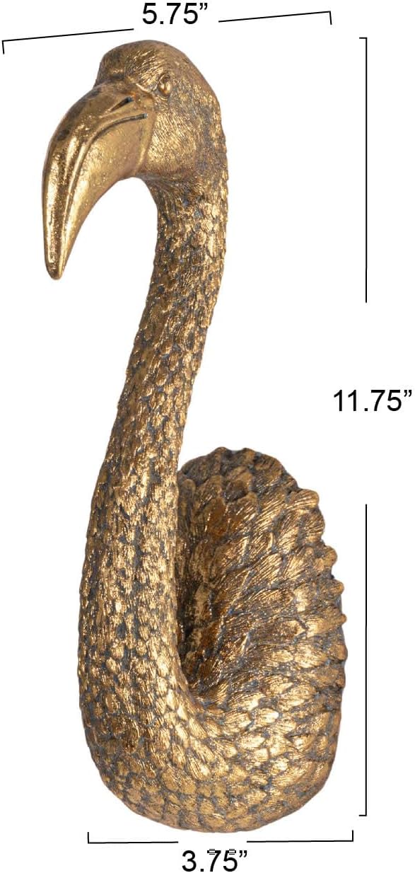 Creative Co-Op Decorative Resin Bird Head Wall Decor, Gold