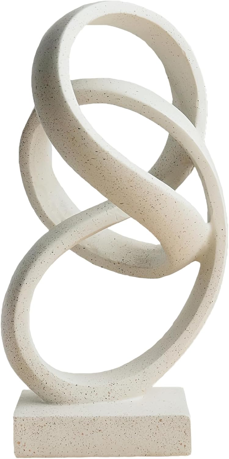 13'' Abstract Rock Decorative Sculpture Ornament, Sandstone Statue Decor for Living Room, Modern Resin Stone Sculpture,Coffee Table Decoration,Gifts for Good Luck, Health, Strength,Black
