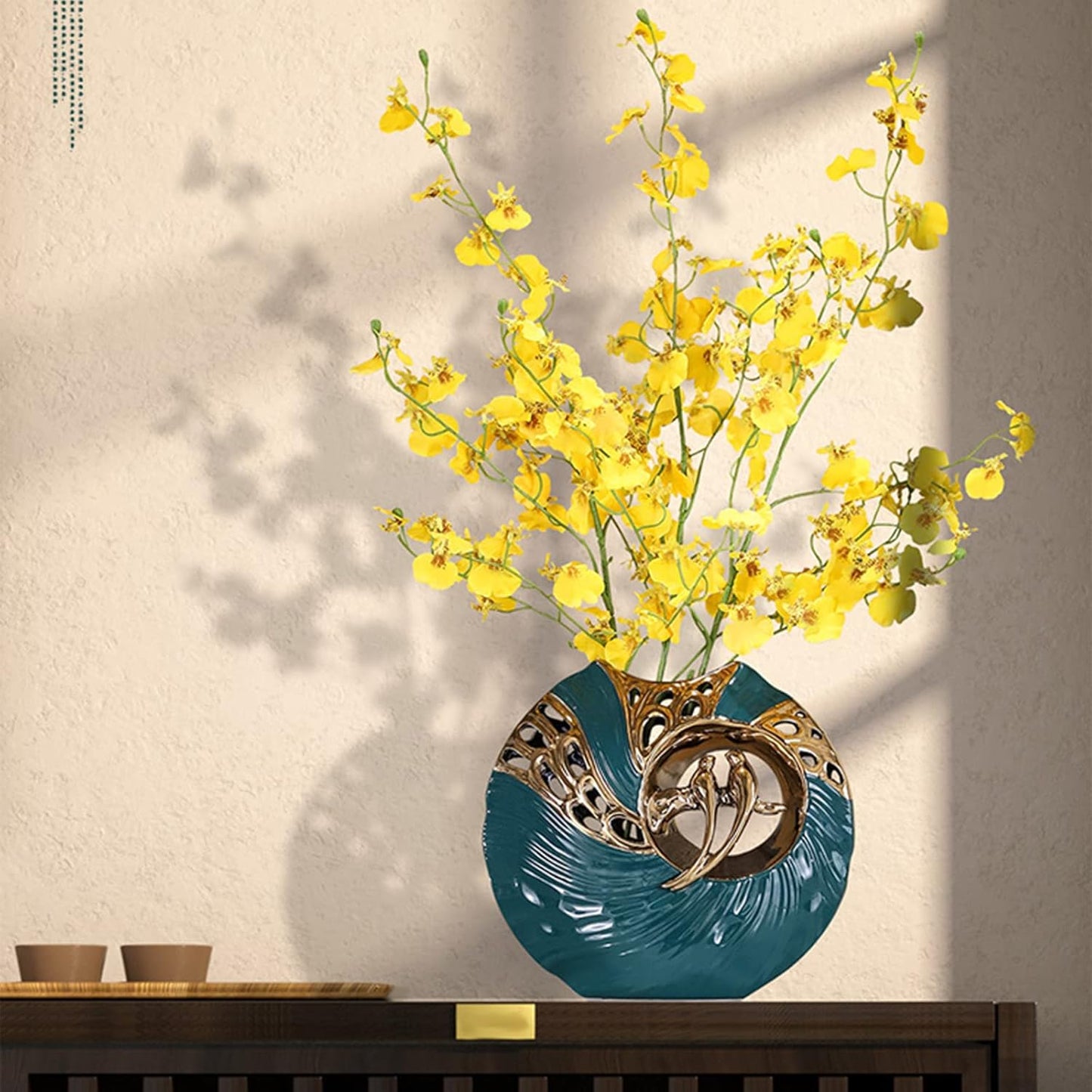 Modern Abstract Art Ceramic Statue Home Decoration House Decorations Living Room Coffee Table Decor Collectible Figurines Sculpture Decoration Ornaments for Living Room(Vase)