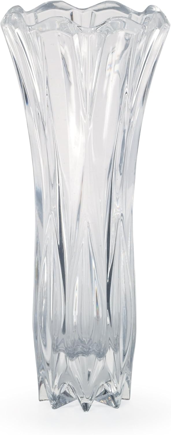 Mikasa Celebrations Blossom Crystal Vase, 12-Inch Tall, Elegant Cut Glass Design for Floral Arrangements and Decorative Centerpieces