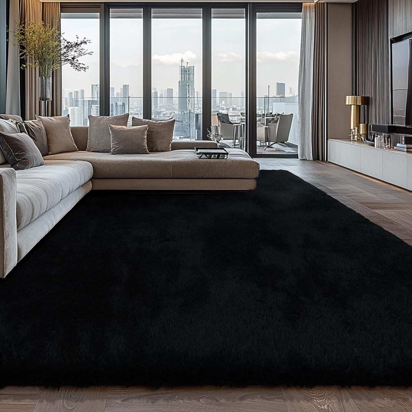 Shag Area Rugs for Bedroom Living Room,4X6 Ultra Soft Fluffy Area Rugs for Dorm, Indoor Carpet Nursery Rugs for Kids Room Home Decor,Tie-Dye Grey