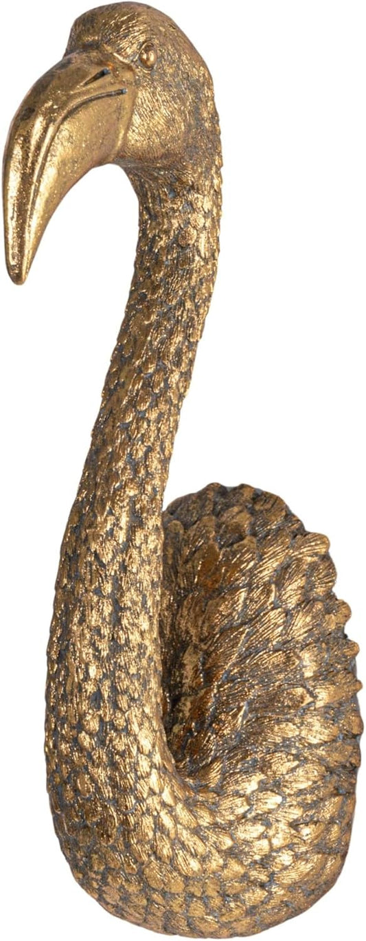 Creative Co-Op Decorative Resin Bird Head Wall Decor, Gold