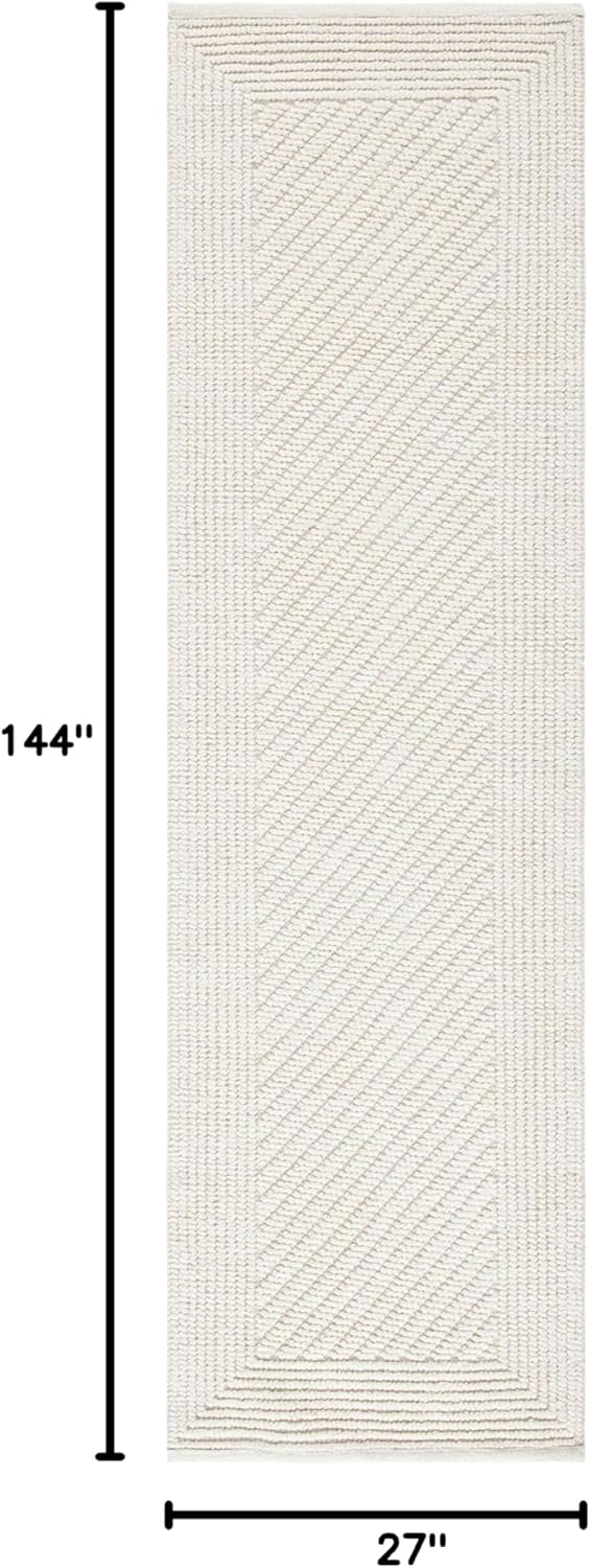 SAFAVIEH Natura Collection 9' x 12' Ivory NAT450A Handmade Wool Living Room Dining Bedroom Area Rug