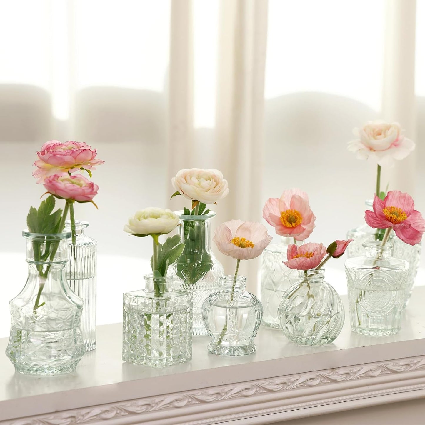 CEWOR Glass Bud Vases in Bulk, Set of 64 Small Vases for Centerpieces, Flower Vases for Flowers in Bulk for Rustic Wedding Home Table Decorations