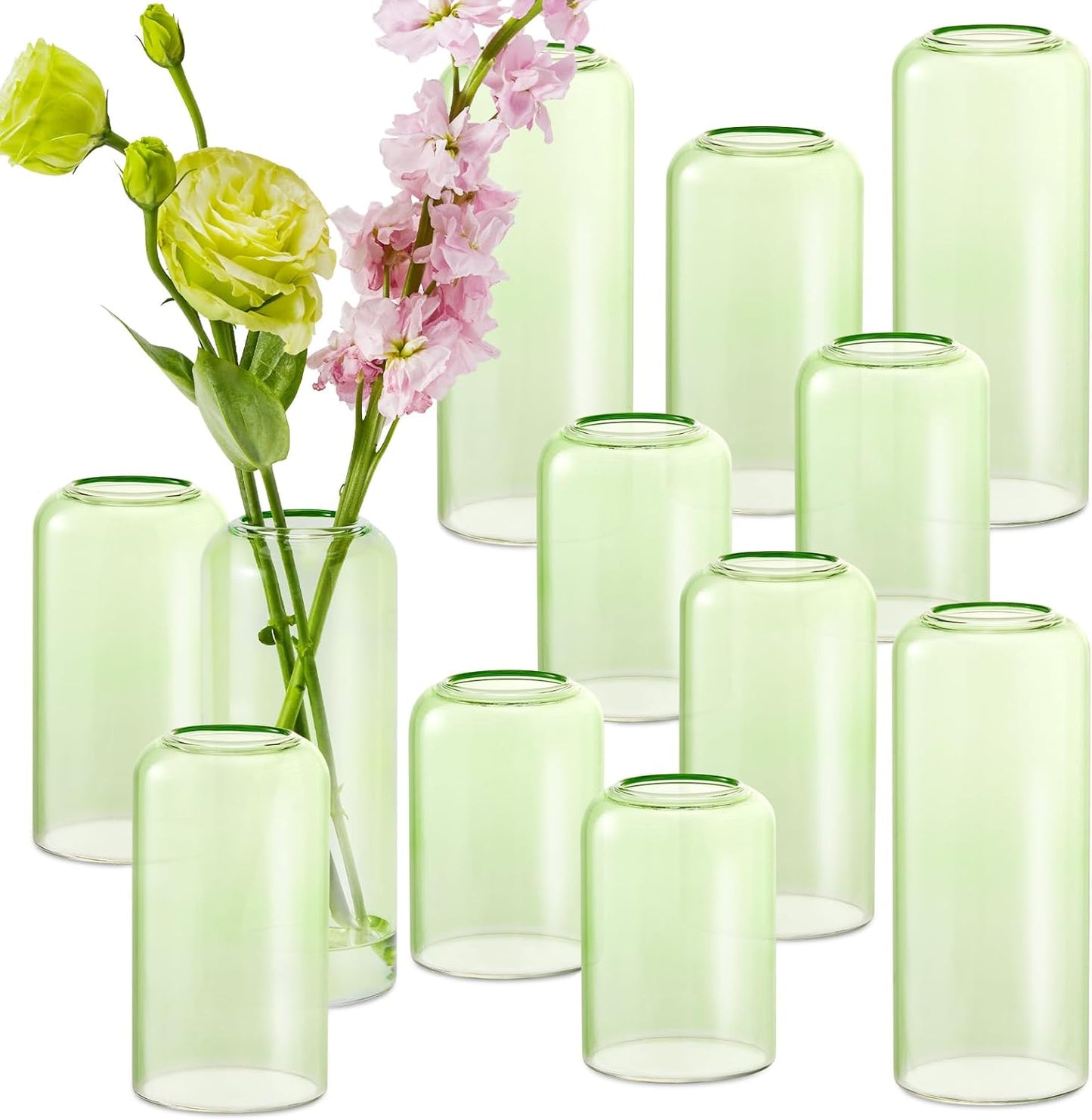 Glass Bud Vases Set of 24, Clear Flower Vase for Centerpieces, Small Vases for Flowers, Decor Centerpiece for Bathroom, Decorative Vases for House Warming