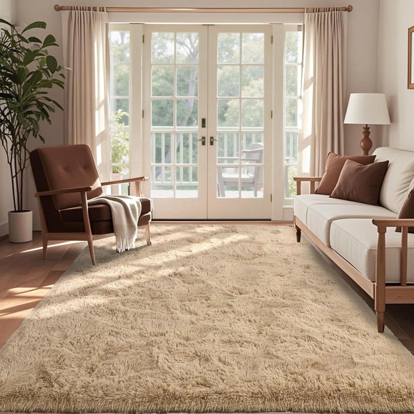 6x9 Ft Large Shag Rugs for Living Room Decor, Tie-Dyed Ultra Soft Fluffy Furry Area Rugs for Bedroom Indoor Floor, Aesthetic Carpet for Kids Home (Dark Grey)