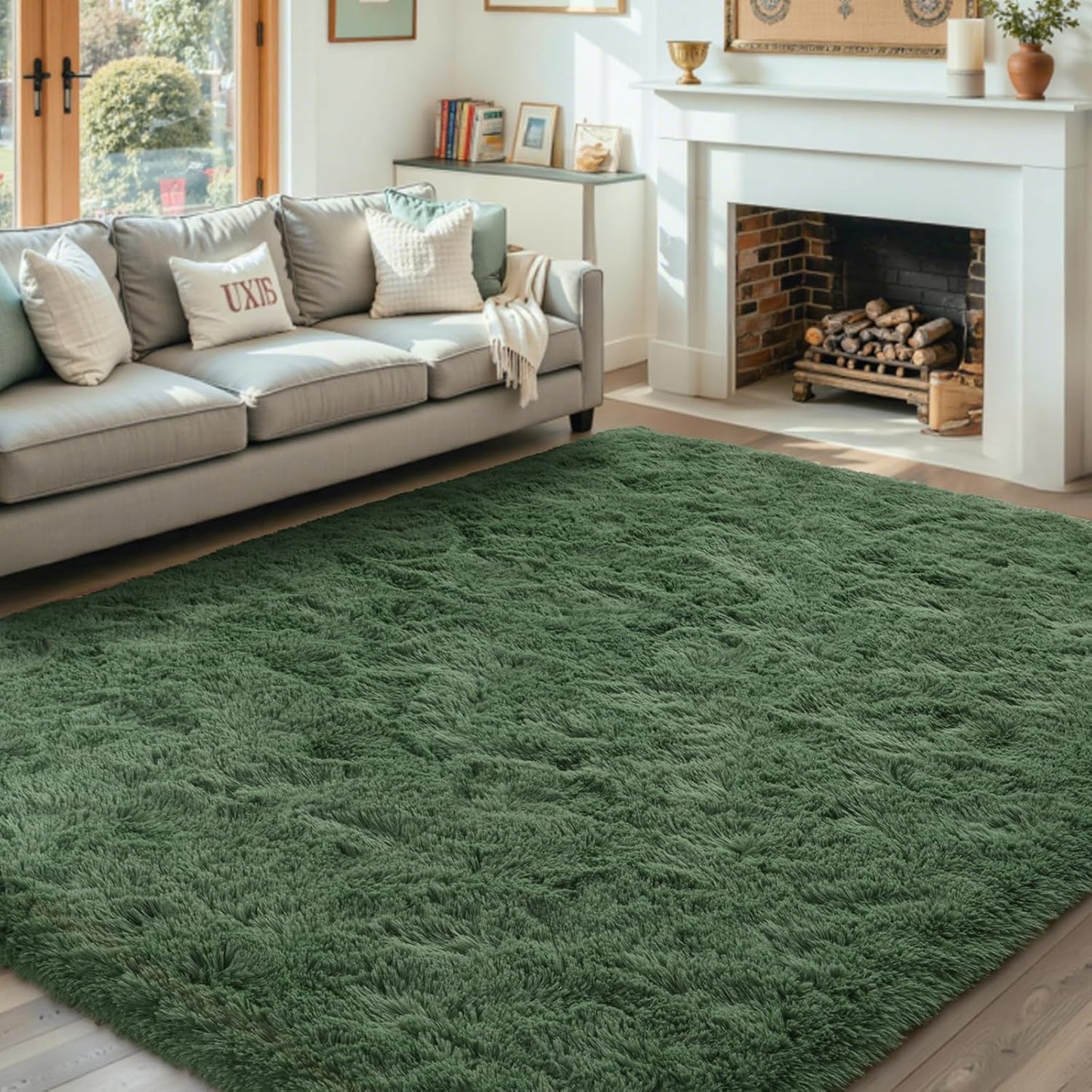 6x9 Ft Large Shag Rugs for Living Room Decor, Tie-Dyed Ultra Soft Fluffy Furry Area Rugs for Bedroom Indoor Floor, Aesthetic Carpet for Kids Home (Dark Grey)
