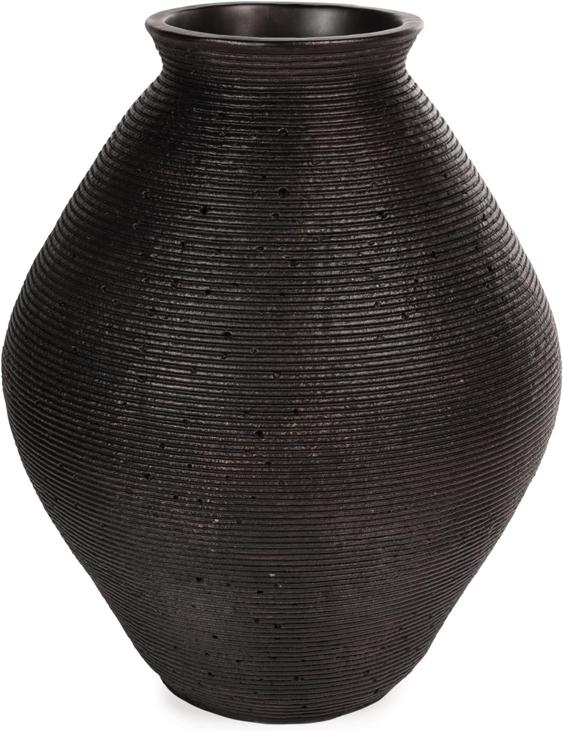 Signature Design by Ashley Hannela 12" Modern Distressed Polyresin Vase, Antique Brown
