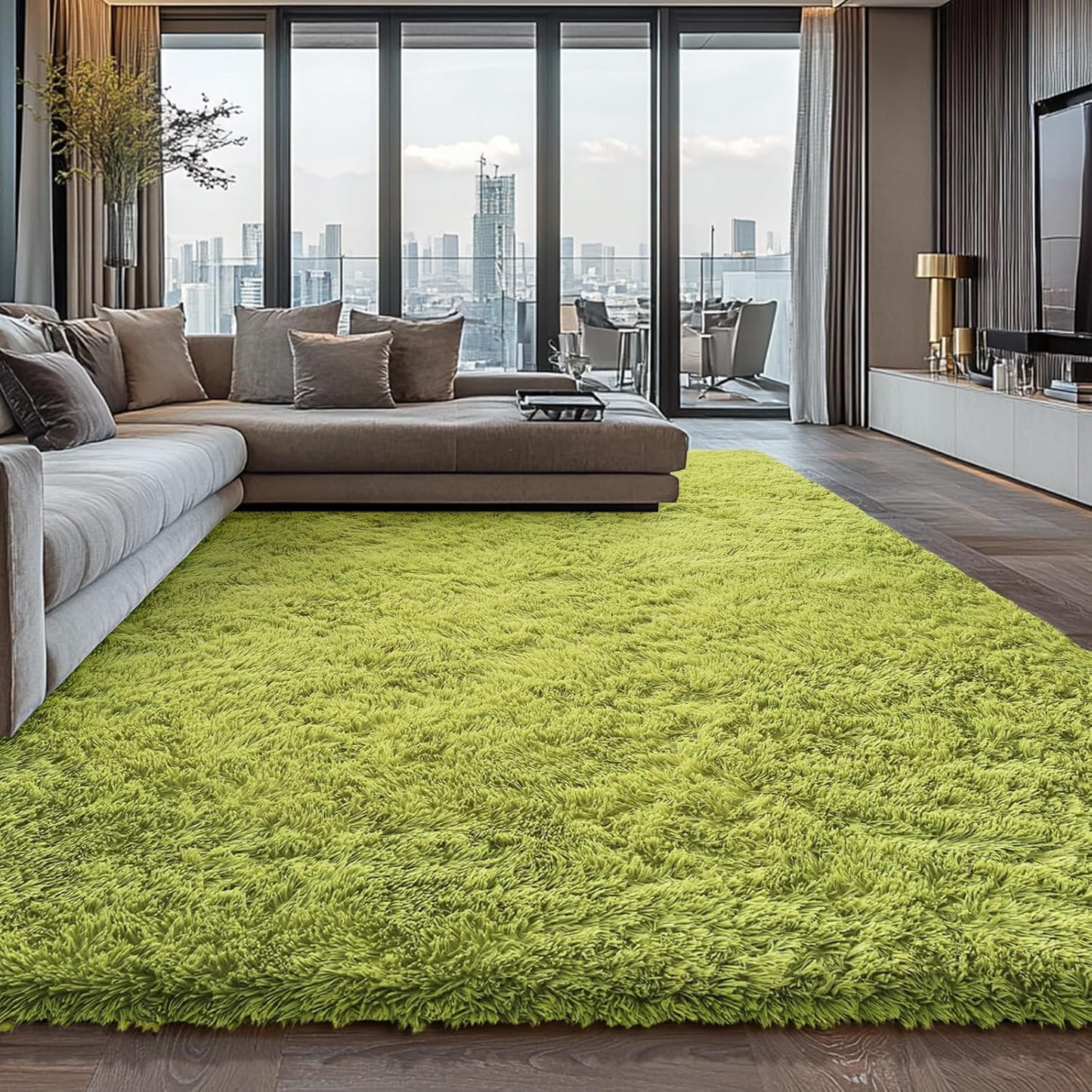 Shag Area Rugs for Bedroom Living Room,4X6 Ultra Soft Fluffy Area Rugs for Dorm, Indoor Carpet Nursery Rugs for Kids Room Home Decor,Tie-Dye Grey