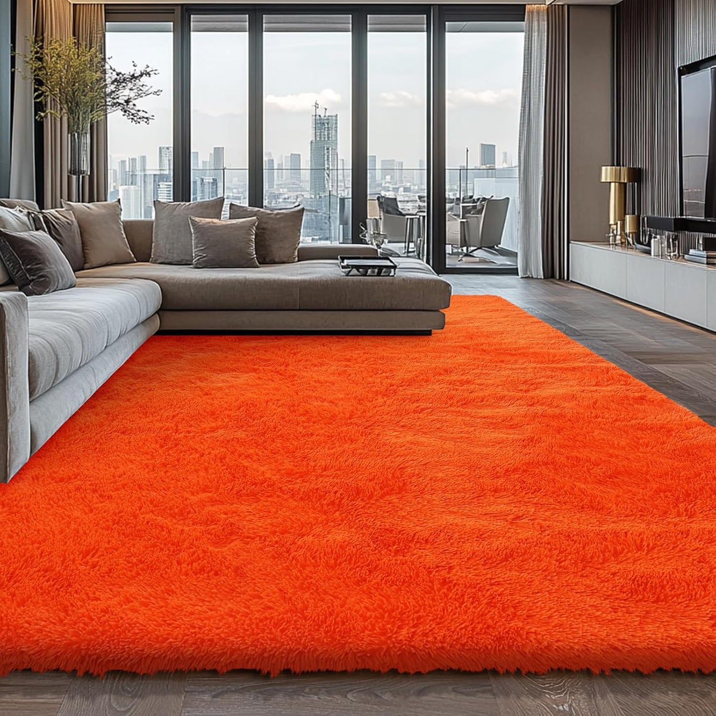 Shag Area Rugs for Bedroom Living Room,4X6 Ultra Soft Fluffy Area Rugs for Dorm, Indoor Carpet Nursery Rugs for Kids Room Home Decor,Tie-Dye Grey