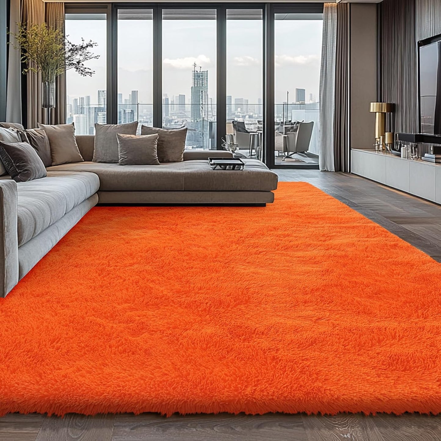 Shag Area Rugs for Bedroom Living Room,4X6 Ultra Soft Fluffy Area Rugs for Dorm, Indoor Carpet Nursery Rugs for Kids Room Home Decor,Tie-Dye Grey