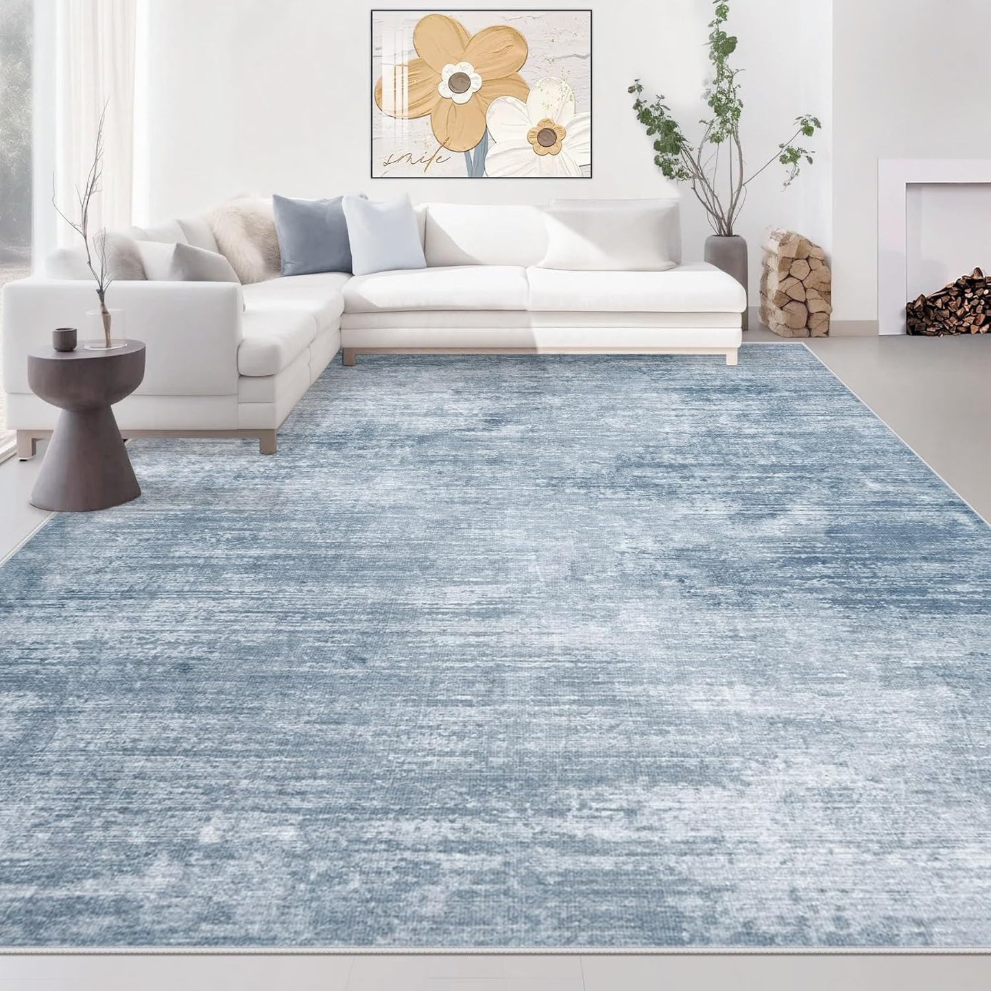 Area Rugs 5x7 Living Room: Washable Rug Modern Abstract Large Rug Soft Non Slip Neutral Rug Stain Resistant Indoor Carpet for Bedroom Kitchen Dining Room Table Nursery Home Office Rugs(Beige,5'x7')