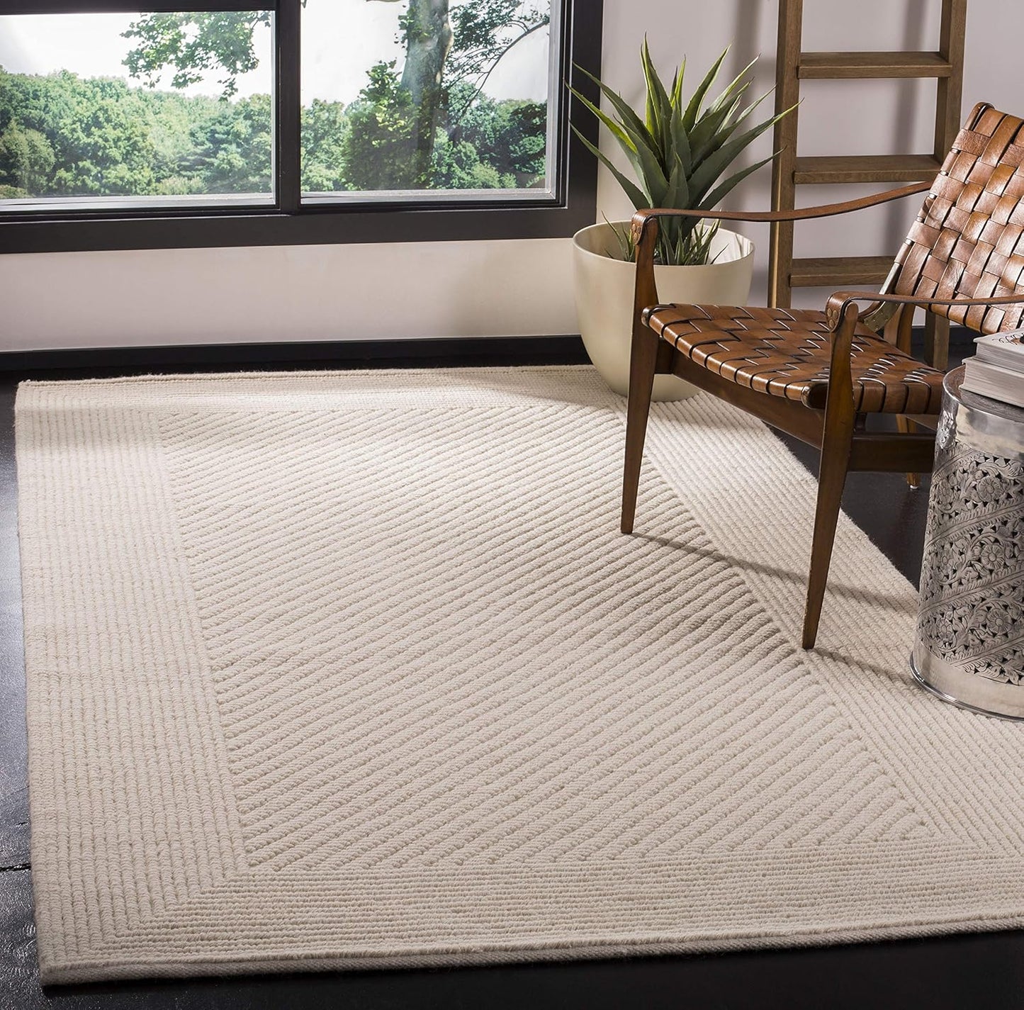 SAFAVIEH Natura Collection 9' x 12' Ivory NAT450A Handmade Wool Living Room Dining Bedroom Area Rug