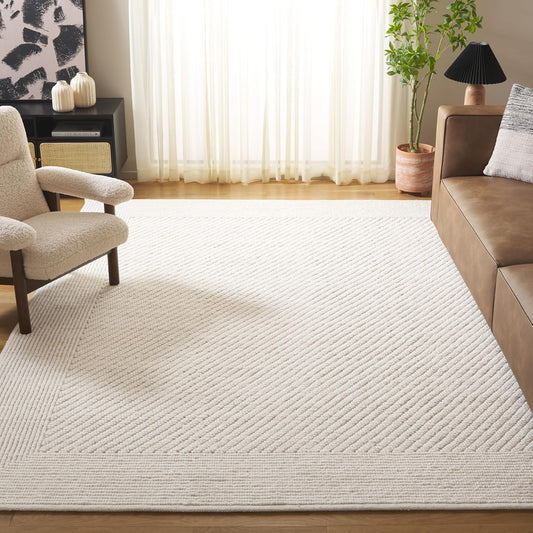 SAFAVIEH Natura Collection 9' x 12' Ivory NAT450A Handmade Wool Living Room Dining Bedroom Area Rug