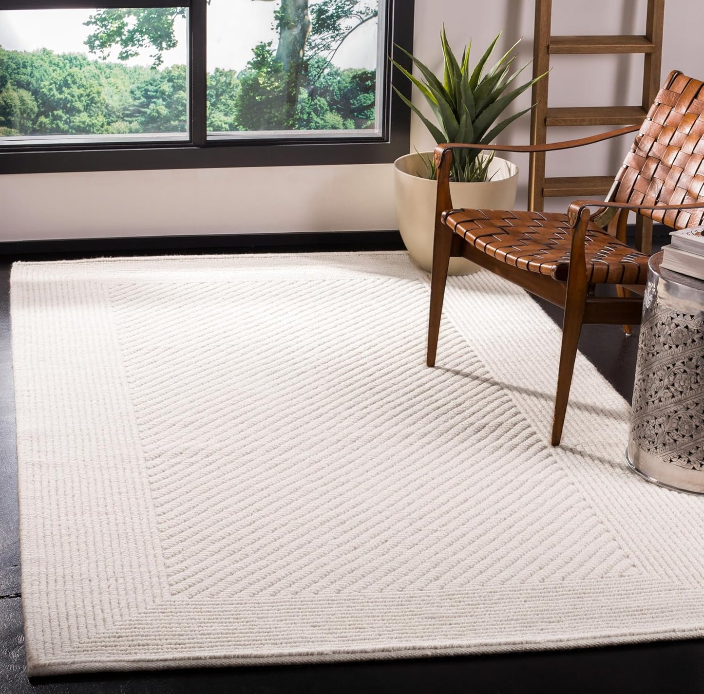 SAFAVIEH Natura Collection 9' x 12' Ivory NAT450A Handmade Wool Living Room Dining Bedroom Area Rug