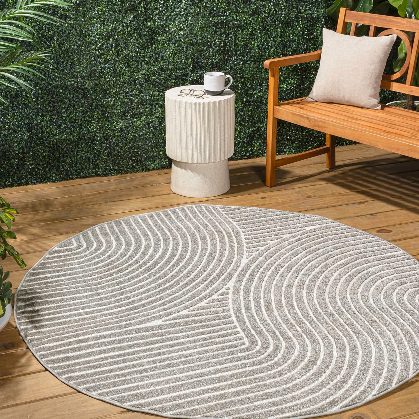 JONATHAN Y SCN100B-8 Skagen High-Low Minimalist Curve Geometric Indoor/Outdoor Area Rug, Modern, Contemporary, Geometric, Bohemian, Bedroom, Kitchen, Living Room, Non Shedding, Ivory/Cream, 8' x 10'